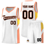 Custom White Orange Side Design Sets Sports Uniform Basketball Jersey | BuyFootballJersey