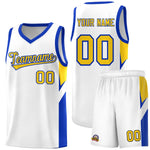 Custom White Royal Side Design Sets Sports Uniform Basketball Jersey | BuyFootballJersey