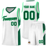 Custom White Kelly Green Side Design Sets Sports Uniform Basketball Jersey | BuyFootballJersey