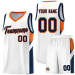 Custom White Orange Side Design Sets Sports Uniform Basketball Jersey | BuyFootballJersey