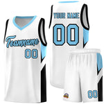 Custom White Light Blue Side Design Sets Sports Uniform Basketball Jersey | BuyFootballJersey