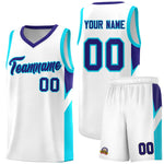 Custom White Royal Side Design Sets Sports Uniform Basketball Jersey | BuyFootballJersey