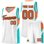 Custom White Orange Side Design Sets Sports Uniform Basketball Jersey | BuyFootballJersey