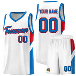 Custom White Royal Side Design Sets Sports Uniform Basketball Jersey | BuyFootballJersey