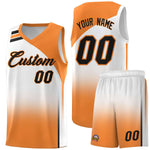 Custom White Gold Orange Gradient Fashion Sets Sports Uniform Basketball Jersey | BuyFootballJersey
