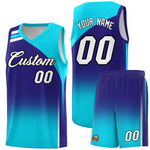 Custom Royal Sky Blue Gradient Fashion Sets Sports Uniform Basketball Jersey | BuyFootballJersey
