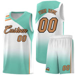 Custom White Bright Green Gradient Fashion Sets Sports Uniform Basketball Jersey | BuyFootballJersey