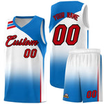 Custom White Royal Gradient Fashion Sets Sports Uniform Basketball Jersey | BuyFootballJersey