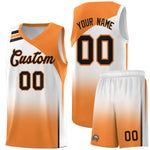 Custom White Gold Orange Gradient Fashion Sets Sports Uniform Basketball Jersey | BuyFootballJersey