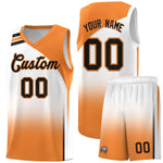 Custom White Gold Orange Gradient Fashion Sets Sports Uniform Basketball Jersey | BuyFootballJersey