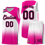 Custom White Pink Gradient Fashion Sets Sports Uniform Basketball Jersey | BuyFootballJersey