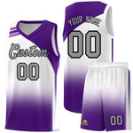 Custom White Purple Gradient Fashion Sets Sports Uniform Basketball Jersey | BuyFootballJersey