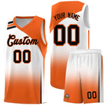 Custom White Orange Gradient Fashion Sets Sports Uniform Basketball Jersey | BuyFootballJersey