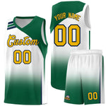 Custom White Kelly Green Gradient Fashion Sets Sports Uniform Basketball Jersey | BuyFootballJersey