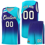 Custom Royal Sky Blue Gradient Fashion Sets Sports Uniform Basketball Jersey | BuyFootballJersey
