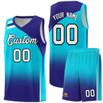 Custom Sky Blue Royal Gradient Fashion Sets Sports Uniform Basketball Jersey | BuyFootballJersey