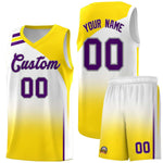 Custom White Gold Gradient Fashion Sets Sports Uniform Basketball Jersey | BuyFootballJersey
