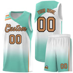 Custom White Bright Green Gradient Fashion Sets Sports Uniform Basketball Jersey | BuyFootballJersey