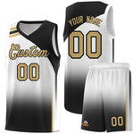 Custom White Black Gradient Fashion Sets Sports Uniform Basketball Jersey | BuyFootballJersey