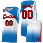 Custom White Royal Gradient Fashion Sets Sports Uniform Basketball Jersey | BuyFootballJersey