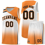 Custom White Gold Orange Gradient Fashion Sets Sports Uniform Basketball Jersey | BuyFootballJersey