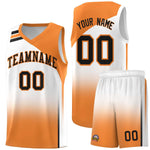 Custom White Gold Orange Gradient Fashion Sets Sports Uniform Basketball Jersey | BuyFootballJersey