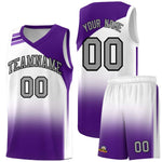 Custom White Purple Gradient Fashion Sets Sports Uniform Basketball Jersey | BuyFootballJersey