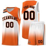 Custom White Orange Gradient Fashion Sets Sports Uniform Basketball Jersey | BuyFootballJersey