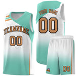 Custom White Bright Green Gradient Fashion Sets Sports Uniform Basketball Jersey | BuyFootballJersey
