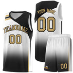 Custom White Black Gradient Fashion Sets Sports Uniform Basketball Jersey | BuyFootballJersey
