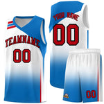 Custom White Royal Gradient Fashion Sets Sports Uniform Basketball Jersey | BuyFootballJersey