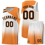 Custom White Gold Orange Gradient Fashion Sets Sports Uniform Basketball Jersey | BuyFootballJersey