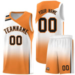 Custom White Gold Orange Gradient Fashion Sets Sports Uniform Basketball Jersey | BuyFootballJersey