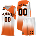 Custom White Orange Gradient Fashion Sets Sports Uniform Basketball Jersey | BuyFootballJersey