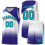 Custom White Royal Gradient Fashion Sets Sports Uniform Basketball Jersey | BuyFootballJersey
