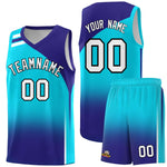Custom Sky Blue Royal Gradient Fashion Sets Sports Uniform Basketball Jersey | BuyFootballJersey
