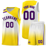 Custom White Gold Gradient Fashion Sets Sports Uniform Basketball Jersey | BuyFootballJersey