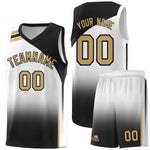 Custom White Black Gradient Fashion Sets Sports Uniform Basketball Jersey | BuyFootballJersey