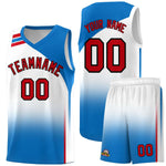 Custom White Royal Gradient Fashion Sets Sports Uniform Basketball Jersey | BuyFootballJersey