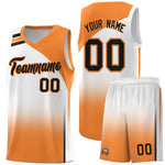 Custom White Gold Orange Gradient Fashion Sets Sports Uniform Basketball Jersey | BuyFootballJersey