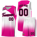 Custom White Pink Gradient Fashion Sets Sports Uniform Basketball Jersey | BuyFootballJersey