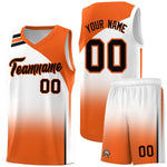Custom White Orange Gradient Fashion Sets Sports Uniform Basketball Jersey | BuyFootballJersey
