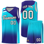 Custom Sky Blue Royal Gradient Fashion Sets Sports Uniform Basketball Jersey | BuyFootballJersey
