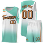 Custom White Bright Green Gradient Fashion Sets Sports Uniform Basketball Jersey | BuyFootballJersey