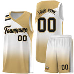 Custom White Old Gold Gradient Fashion Sets Sports Uniform Basketball Jersey | BuyFootballJersey