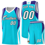 Custom Sky Blue Royal and White Color Block Sports Uniform Basketball Jersey | BuyFootballJersey