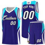 Custom Royal Sky Blue and White Color Block Sports Uniform Basketball Jersey | BuyFootballJersey