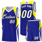 Custom Royal Yellow and White Color Block Sports Uniform Basketball Jersey | BuyFootballJersey