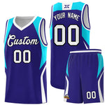 Custom Royal Sky Blue and White Color Block Sports Uniform Basketball Jersey | BuyFootballJersey