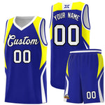 Custom Royal Yellow and White Color Block Sports Uniform Basketball Jersey | BuyFootballJersey